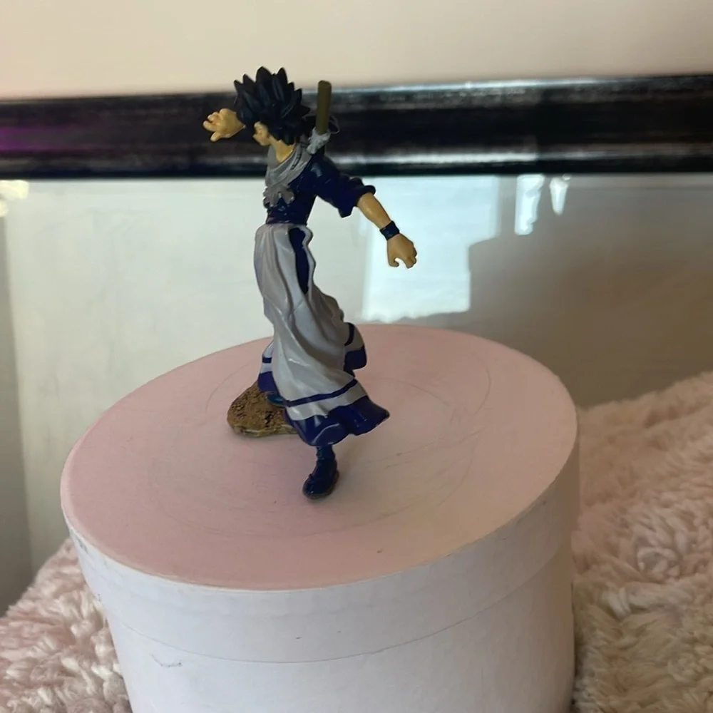 Dynamic Warrior Figurine in Blue and White